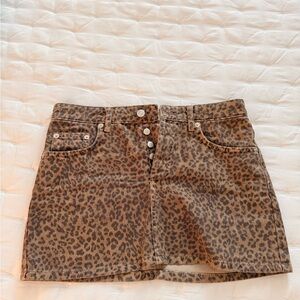 Zara Brown Leopard Print Skirt